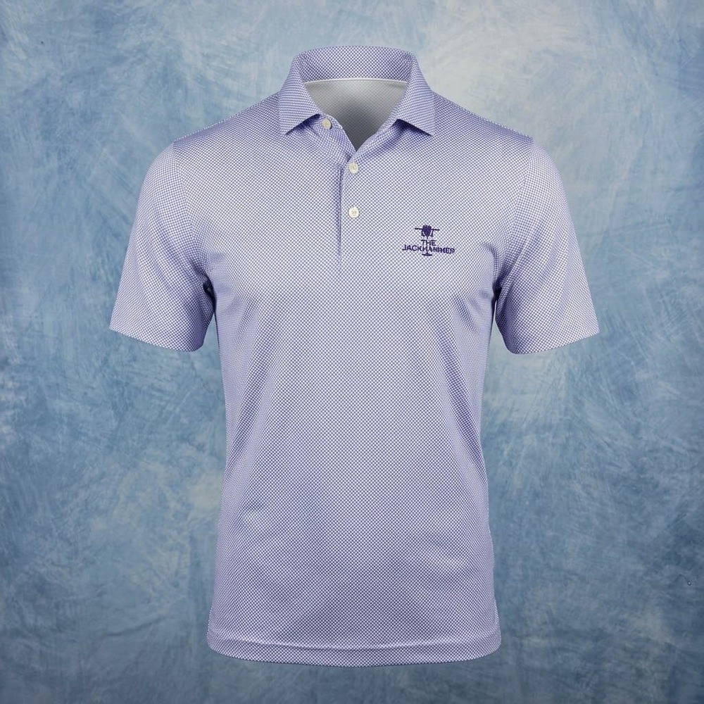 Holderness & Bourne Mens Tailored Fit Polo Shirt Purple Geometric Size M